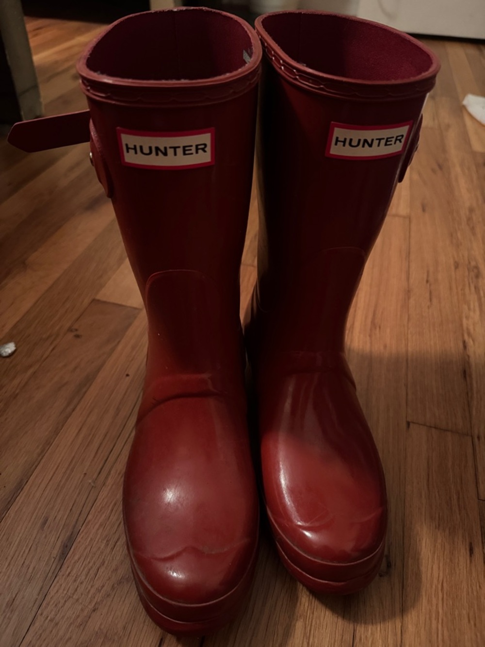 Hunter Red Short Wellington Rain Boots
